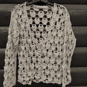 ⚜️ Vintage SUMMER WEIGHT CROCHETED SWEATER  100% COTTON